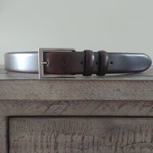 Joseph Abboud Mens handcrafted in Italy genuine leather dark brown belt 36/90